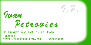 ivan petrovics business card